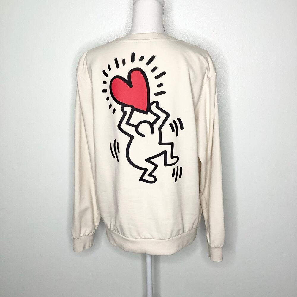 Keith Haring Cream Love Animated Pop Art Sweatshirt XL - Picture 3 of 6